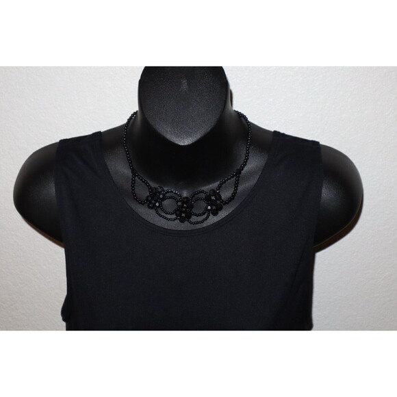 Lot of 4 Vintage Necklaces Bib Black Faceted Beads Cookie Lee Napier Pendant - Picture 6 of 16